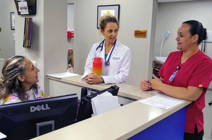 Dr. Ross with nurses