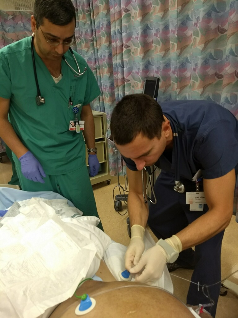 Dr. Giani and Dr. Kannass in ICU